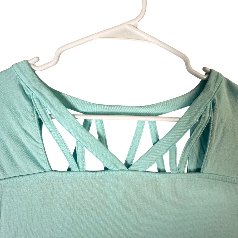 Roamans Plus Size Mint Green Lattice‎ Back Long Sleeve Tunic Top M 1416 - Picture 4 of 8